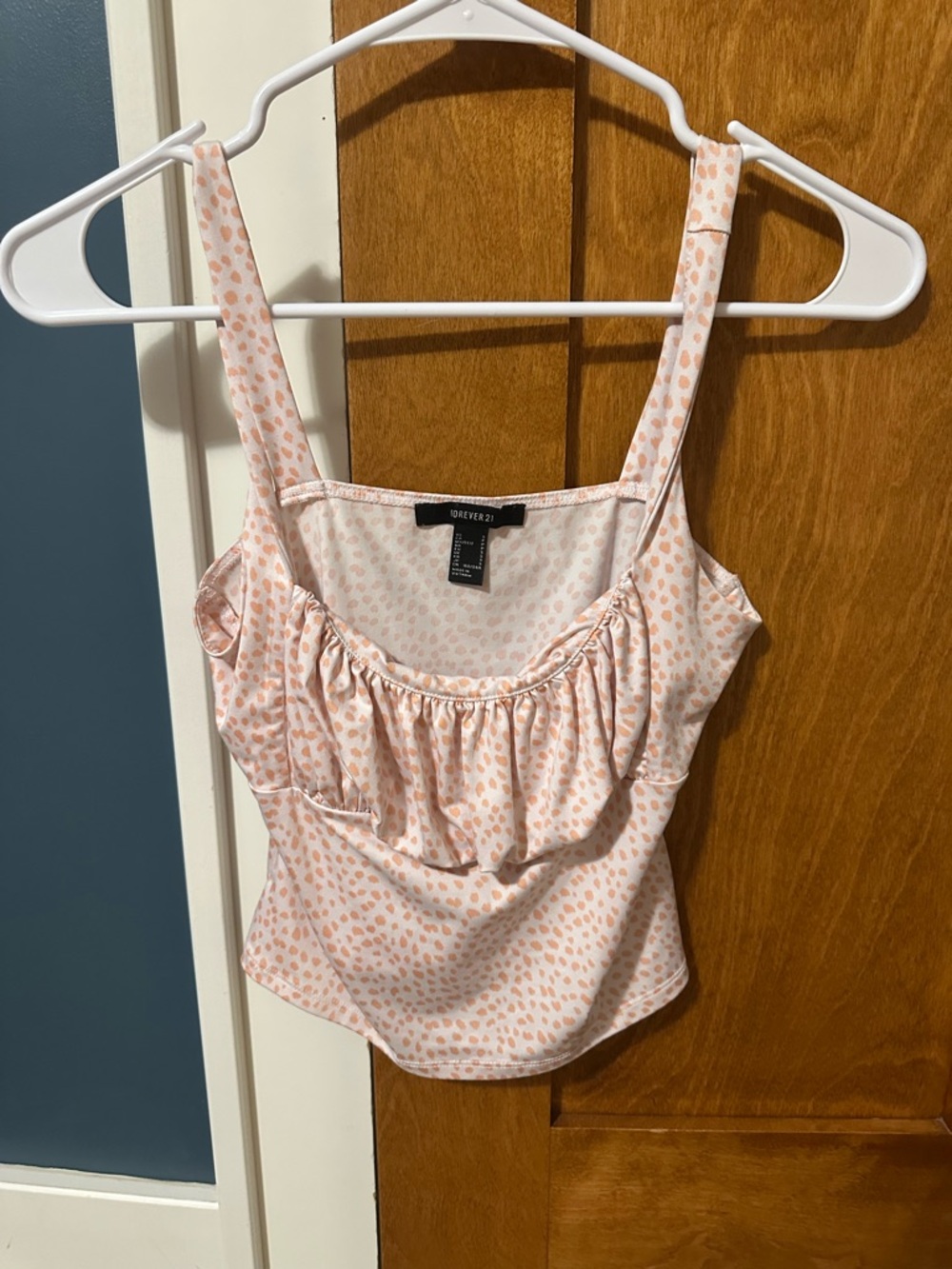 Forever 21 Light Pink Printed Ruffle Camisole